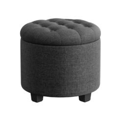 Round ottoman with storage and footrest