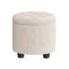 Round ottoman with storage and footrest