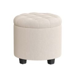 Round ottoman with storage and footrest