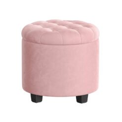 Round ottoman with storage and footrest
