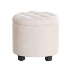 Round ottoman with storage and footrest