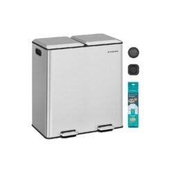 Double kitchen bin with soft close lids and removable inner buckets