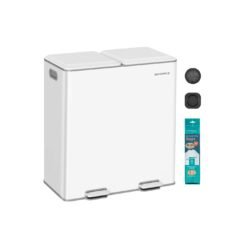 Double kitchen bin with soft close lids and removable inner buckets