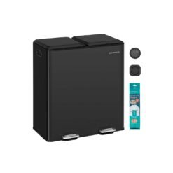 Double kitchen bin with soft close lids and removable inner buckets