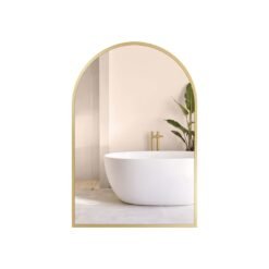 Arched wall mirror with aluminium frame and safety film