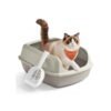 High sided open litter box with scoop for large cats and kittens