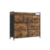 Chest of Drawers 7 Fabric Drawers with Handles Rustic Brown and Ink Black