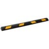 Large Heavy Duty Rubber Parking Blocker with 8 Yellow Reflective Strips