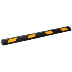 Large Heavy Duty Rubber Parking Blocker with 8 Yellow Reflective Strips