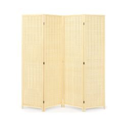 4-Panel Portable Room Divider Screen-Natural