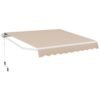 4 x 2.5 m Patio Retractable Awning with Manual Crank Handle-Beige