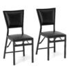Steel Folding Chair Set of 2 with High Backrest and Steel Frame