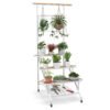 4-Tier Hanging Plant Stand with Hanging Bar and Trellis
