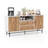 Mid Century Modern Buffet Sideboard Coffee Bar Station-White