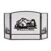 55 x 29.5 Inch Fireplace Screen with Natural Scenery and Moose Pattern