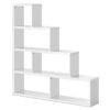 6-Cube Ladder Bookcase for Living Room Study Office-White