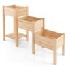 3-Tire Raised Garden Bed Elevated Planter with 3 Planter Boxes-Natural