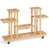 4-Tier Flower Plant Stand Shelf with 8 Shelves-Natural