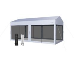 3 x 6 m Pop-Up Canopy UV Screen House Party Tent with Removable Sidewalls-White