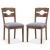 Fabric Upholstered Kitchen Chairs with Padded Seat for Dining Room Living Room Home-Brown