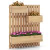 Wall Mounted Garden Planter with 3 Planter Boxes Drainage Holes-Natural