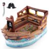 Inflatable Pirate Ship Playhouse with Built in Motor-Multicolor