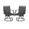 Patio Swivel Dining Chairs Set of 2 with Quick-Drying Fabric-Grey