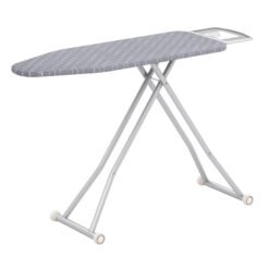 Ironing Board with Iron Rest and Removable Silver-coated Cover-Grey