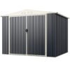 246 x 193 CM Metal Outdoor Storage Shed with Snap-on Structures-Grey