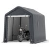 Outdoor Portable Storage Shelter with Roll up Zipper Door-Grey