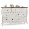 Farmhouse Dresser for Bedroom with 3 Folding Fabric Drawers-Grey