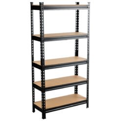 5-Tier Storage Rack with Adjustable Boards-Black