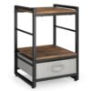 Nightstand Bedside Table with Fabric Drawer Open Wood Shelf-Rustic Brown