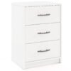 3-Drawer Nightstand with Storage for Living Room Bedroom-White