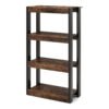4 Tier Wooden Bookcase Bookshelf with Dual Anti-Tipping Kits-Rustic Brown