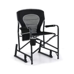 Outdoor Rocker Camping Chair Portable Foldable Rocking Chair-Black