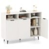 Sideboard Buffet Cabinet with 5-Position Adjustable Shelves-White
