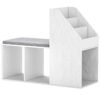 Shoe Storage Bench with 3-Tier Rack and Side Compartments-White