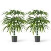 100 CM Artificial Bamboo Tree Set of 2 with Plastic Nursery Pot and Adjustable Branches