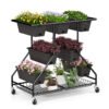 3-Tier Vertical Raised Garden Bed Planter Stand with 7 Planter Boxes-Black