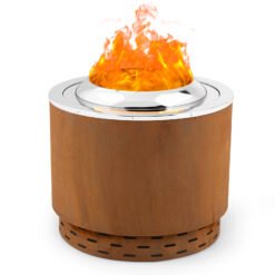 49cm Smokeless Stainless Steel Fire Pit with Weathering Steel Shell