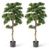 Artificial Boxwood Topiary Tree Potted Plants with PE Leaves-Green