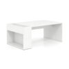 Coffee Table 85cm Coffee Table with Double-Layer Storage Space-White