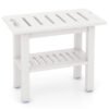 Waterproof HDPE Shower Bench Bath Stool for Inside Shower-White