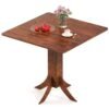 33 Inch Square Dining Table with Pedestal Base for 2-4 People-Walnut
