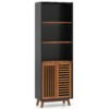178 CM 5-Tier Bookshelf with Reversible Adjustable Shelf-Black