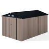 Outdoor Storage Shed Large Utility Tool House with Top Sloping Design-Grey