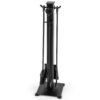 5 Pieces Fireplace Tools Set with Poker and Base Stand Holder