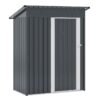 181 x 153 cm Outdoor Storage Shed with Sloped Roof 2 Vents and Lockable Door-Grey