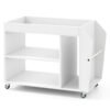 3-Tier Side End Table Rolling Nightstand with Universal Wheels-White